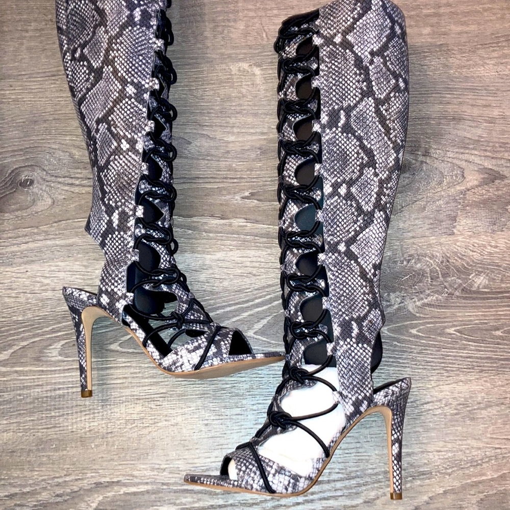 BCBGeneration Peep Toe Gladiator Strappy Heel